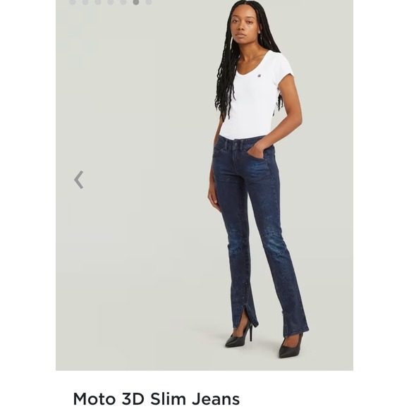 G Star RAW MOTO 3D SLIM WMN Jeans Faded Cerulean Skin Size 27x30 Zippers - Picture 11 of 11